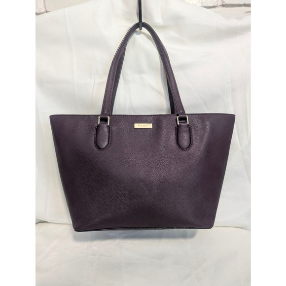Kate Spade Dally Laurel Saffiano Leather Tote Plum Medium - Picture 2 of 16